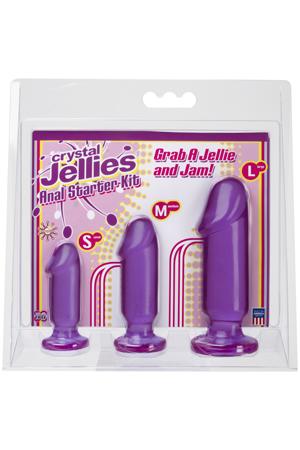 Набор Crystal Jellies из трех анальных стимуляторов Anal Trainer Kit фиолетовый