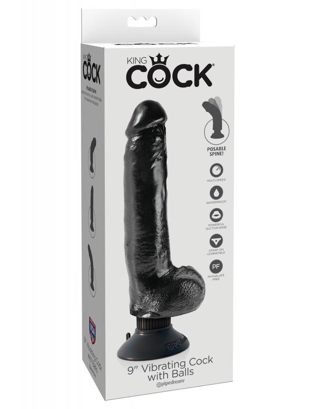 5408-23 PD / Вибромассажер 3в1 на съемной присоске 9 Vibrating Cock with Balls