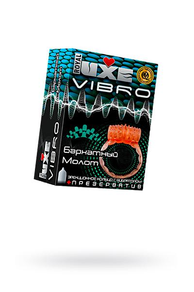 Виброкольцо LUXE VIBRO Бархатный молот + презерватив, 1 шт