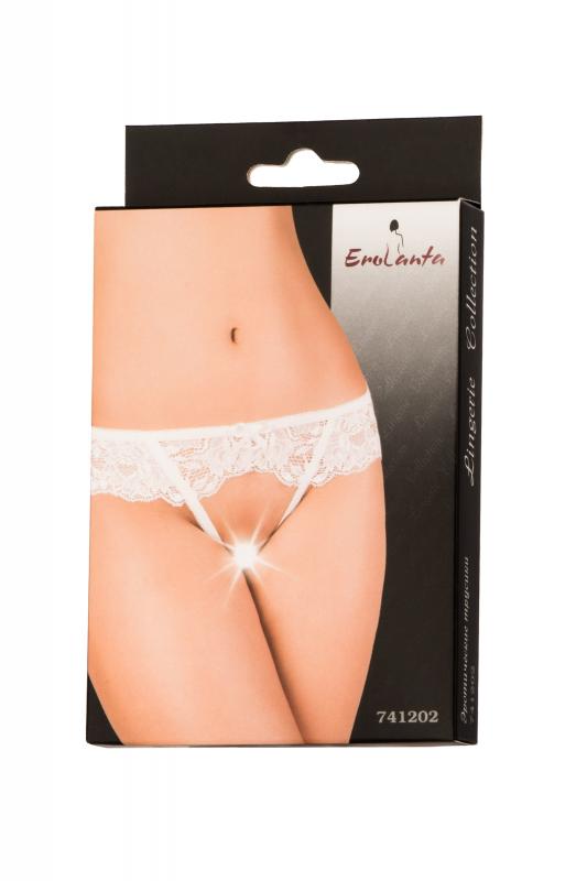 Эротические трусики Erolanta Lingerie Collection кружевные белые (42-44)