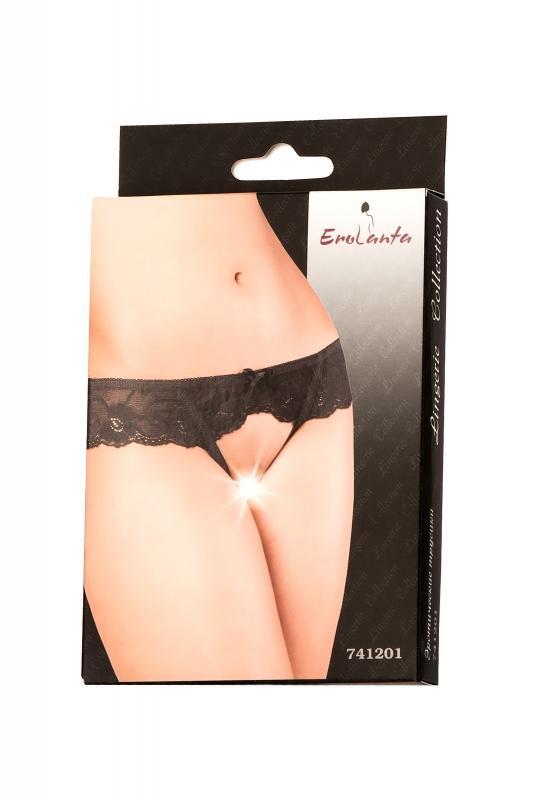 Эротические трусики Erolanta Lingerie Collection кружевные черные (50-52)