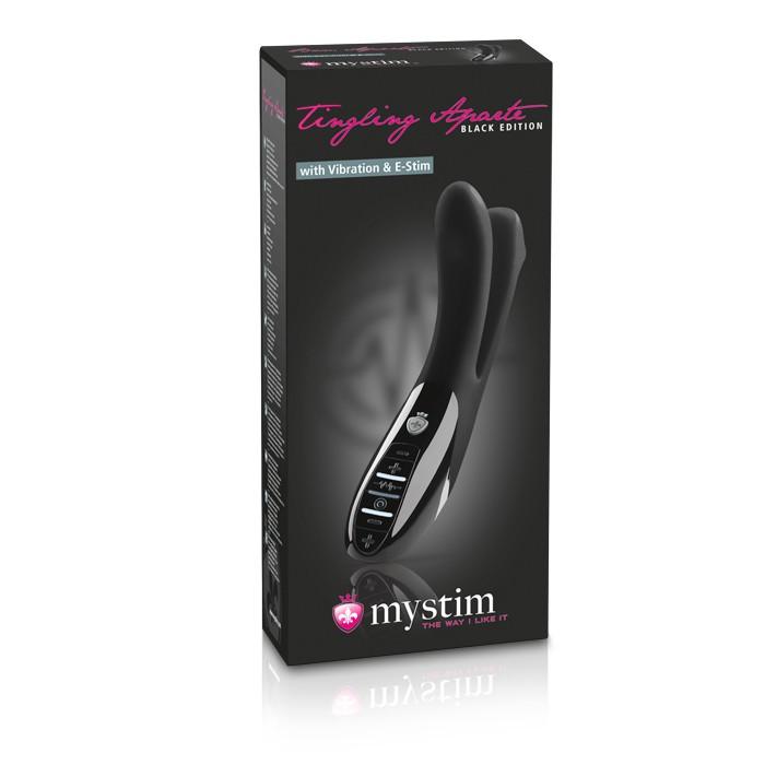 46877 / Tingling Apart eStim Vibrator, Black Edition Двойной электростимулятор