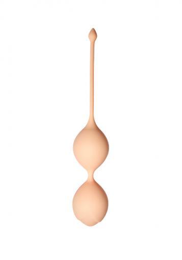 Шарики Кегеля со смещенным центом тяжести Delta, силикон, 3,5 x 20 см , цвет слоновая кость (One Size)