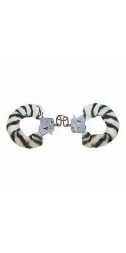 Наручники бело-черные Furry Fun Cuffs